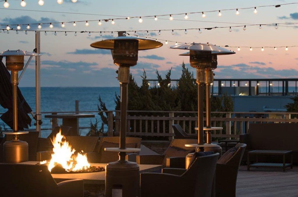 Dinner at a stylish resort